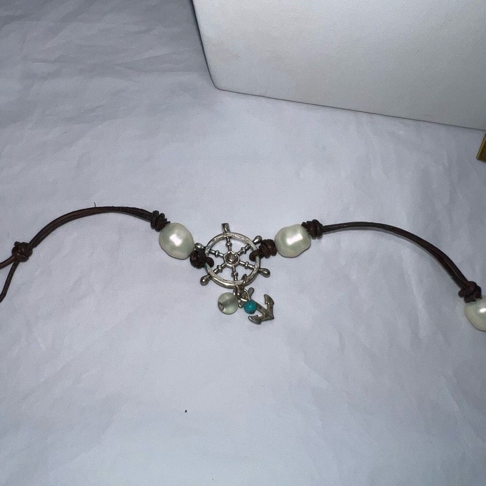 Fresh Water Pearl and Nautical Charm Bracelet